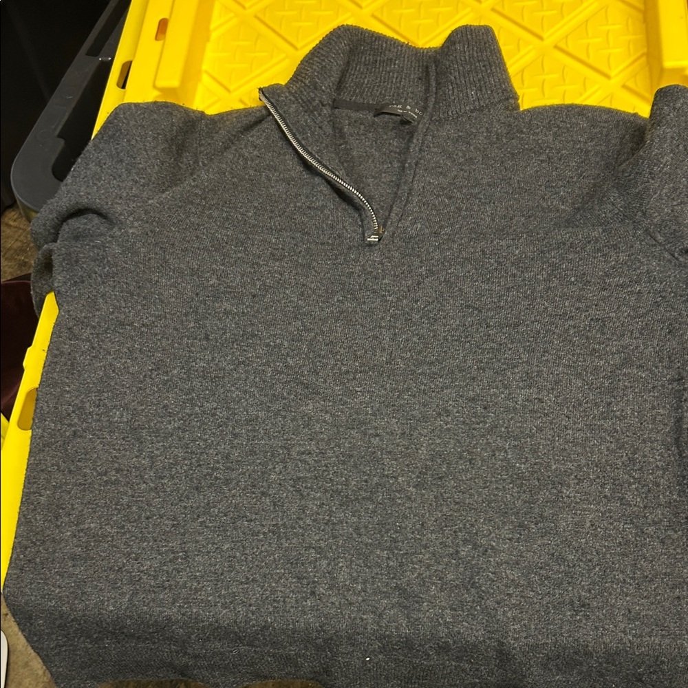 Rag & Bone Charcoal Zip-Up Sweater